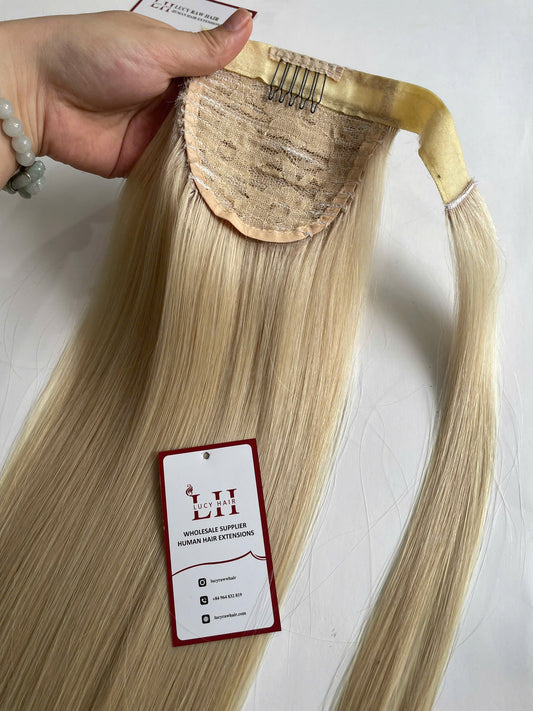 Ponytail Extensions #60 Color Natural Straight Virgin Hair Vietnam Very Good Quality