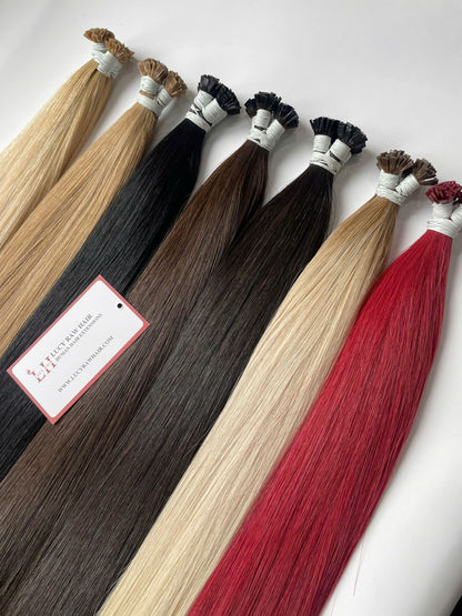 Keratin Flat Tips Straight Human Hair Extensions 100% Unprocessed Vietnamese Raw Hair
