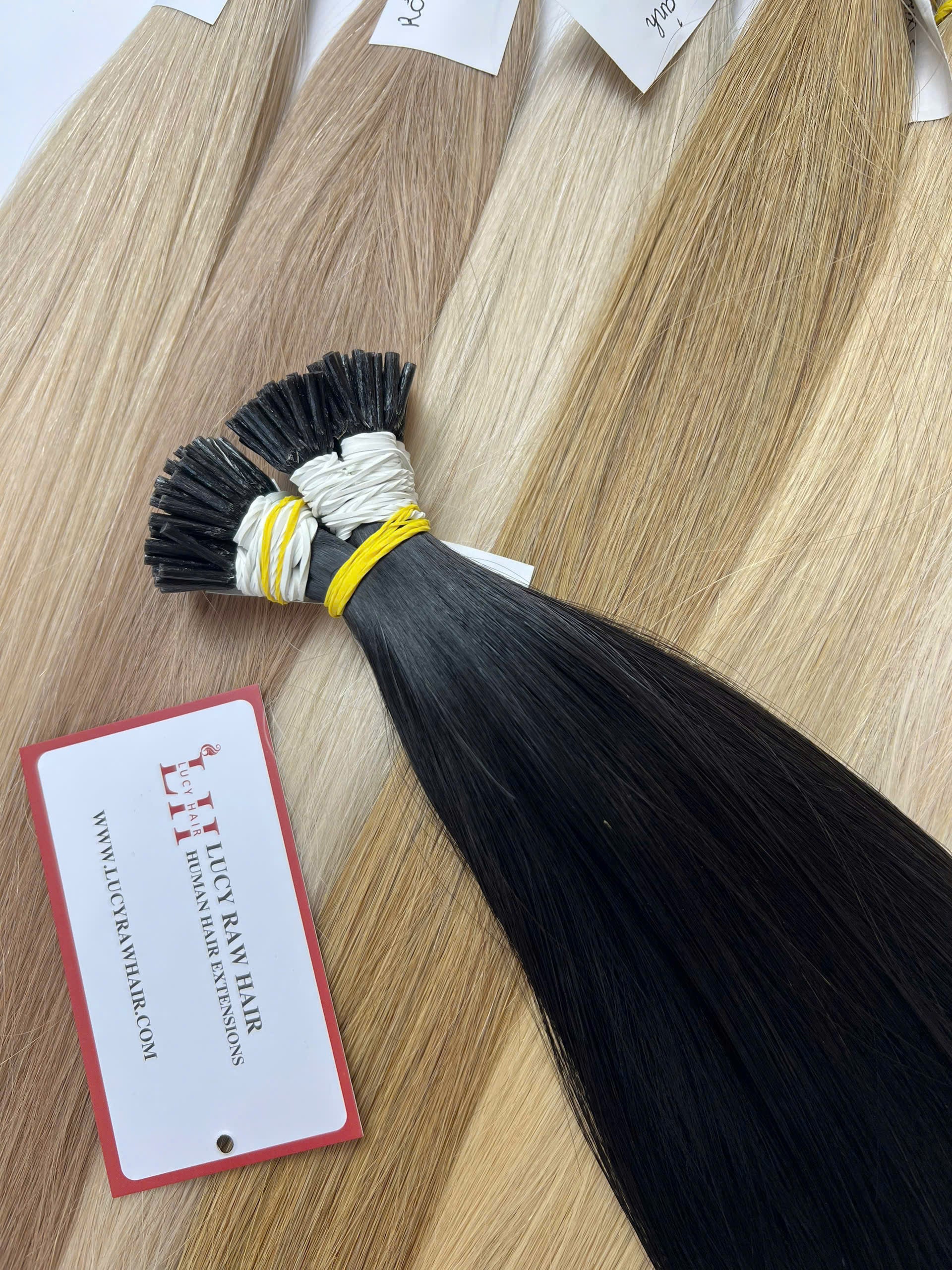 I-Tip Human Hair Extensions #1B Color 22 Inches 55 Cm Natural Straight Vietnamese Raw Hair Super Quality