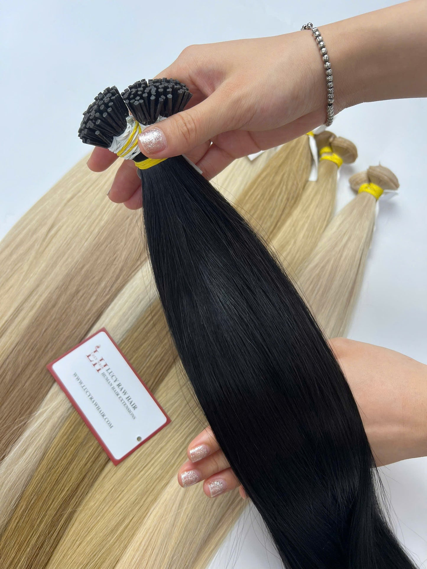 I-Tip Human Hair Extensions #1B Color 22 Inches 55 Cm Natural Straight Vietnamese Raw Hair Super Quality