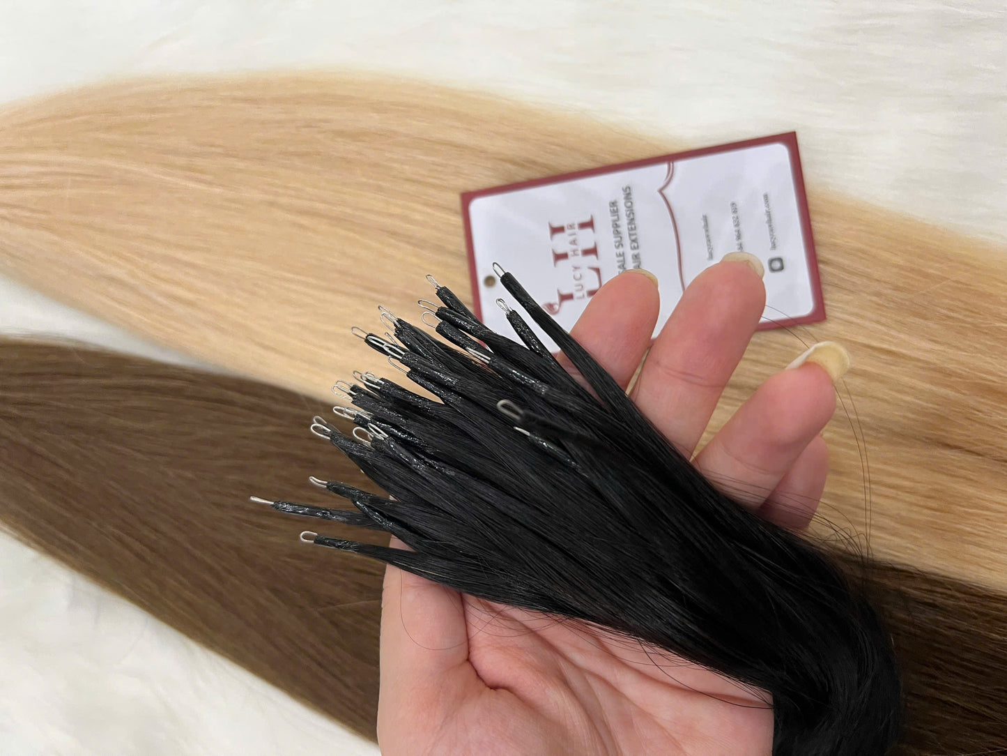 Nano Ring Hair Extensions Natural Texture 100% Human Hair Vietnam Amazing Quality